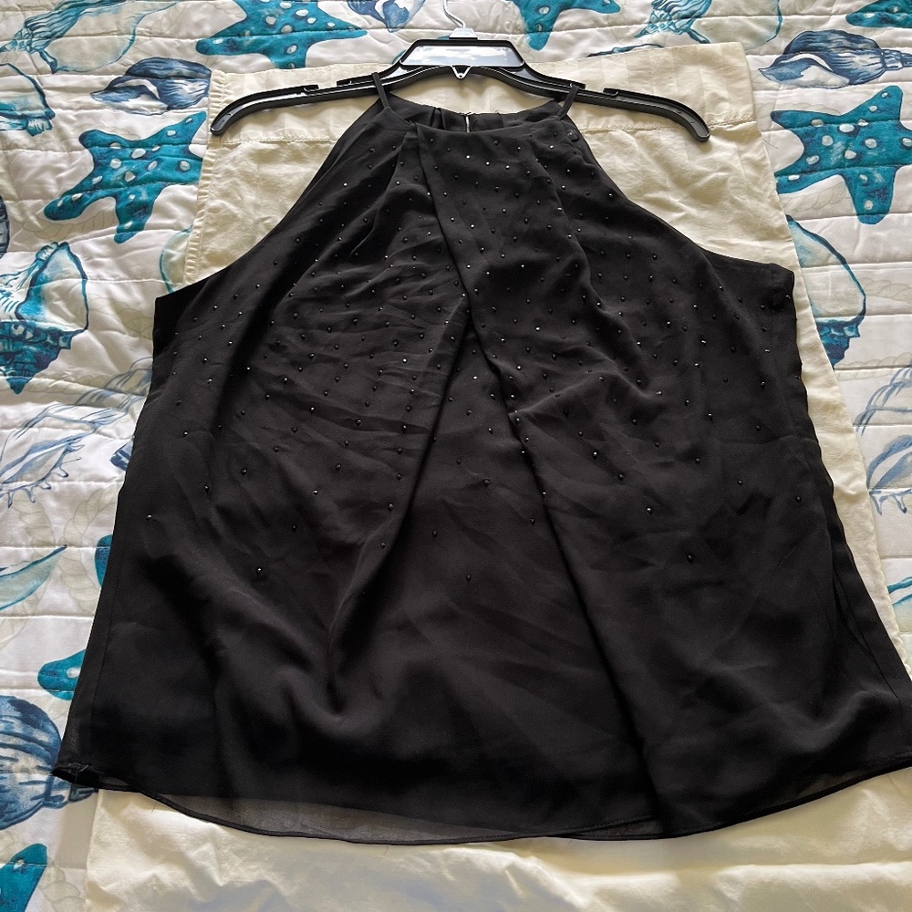 White House Black Market Black Halter Medium